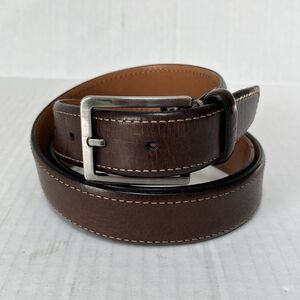 Trafalgar Austin Genuine Italian Leather Dress Belt Brown Size 44 Made In Italy